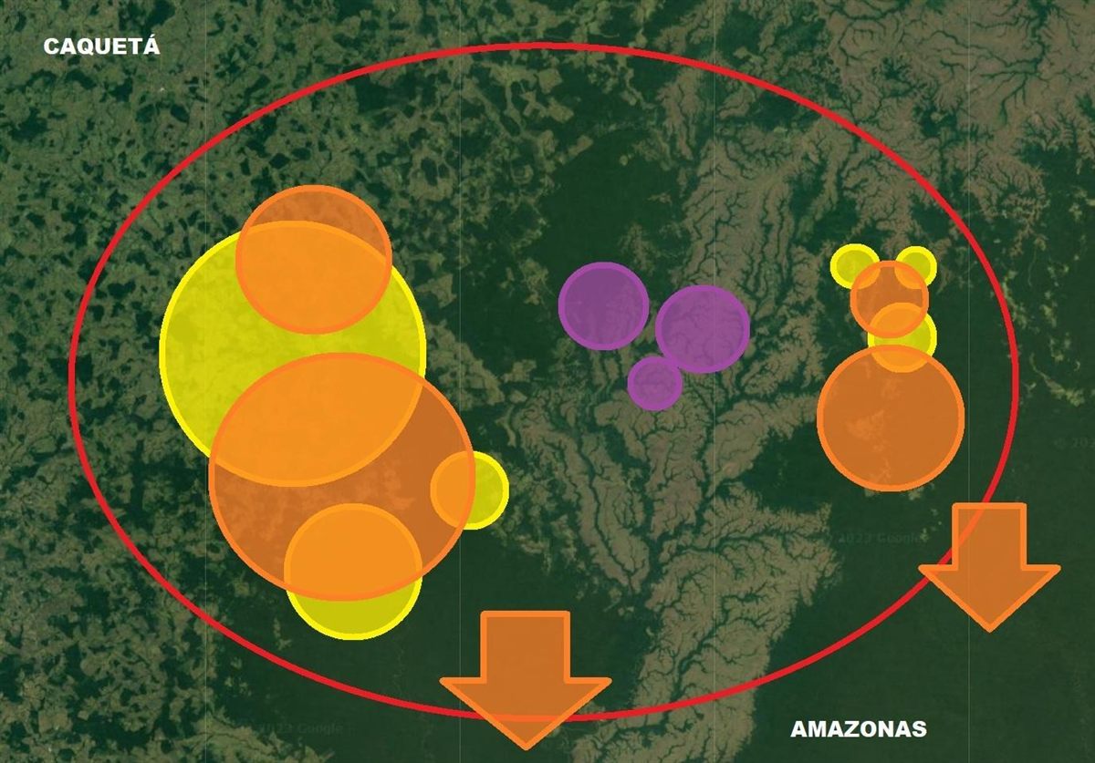 Figura 9: mapa del archivo de proyectos del programa Amazonas/Caquetá